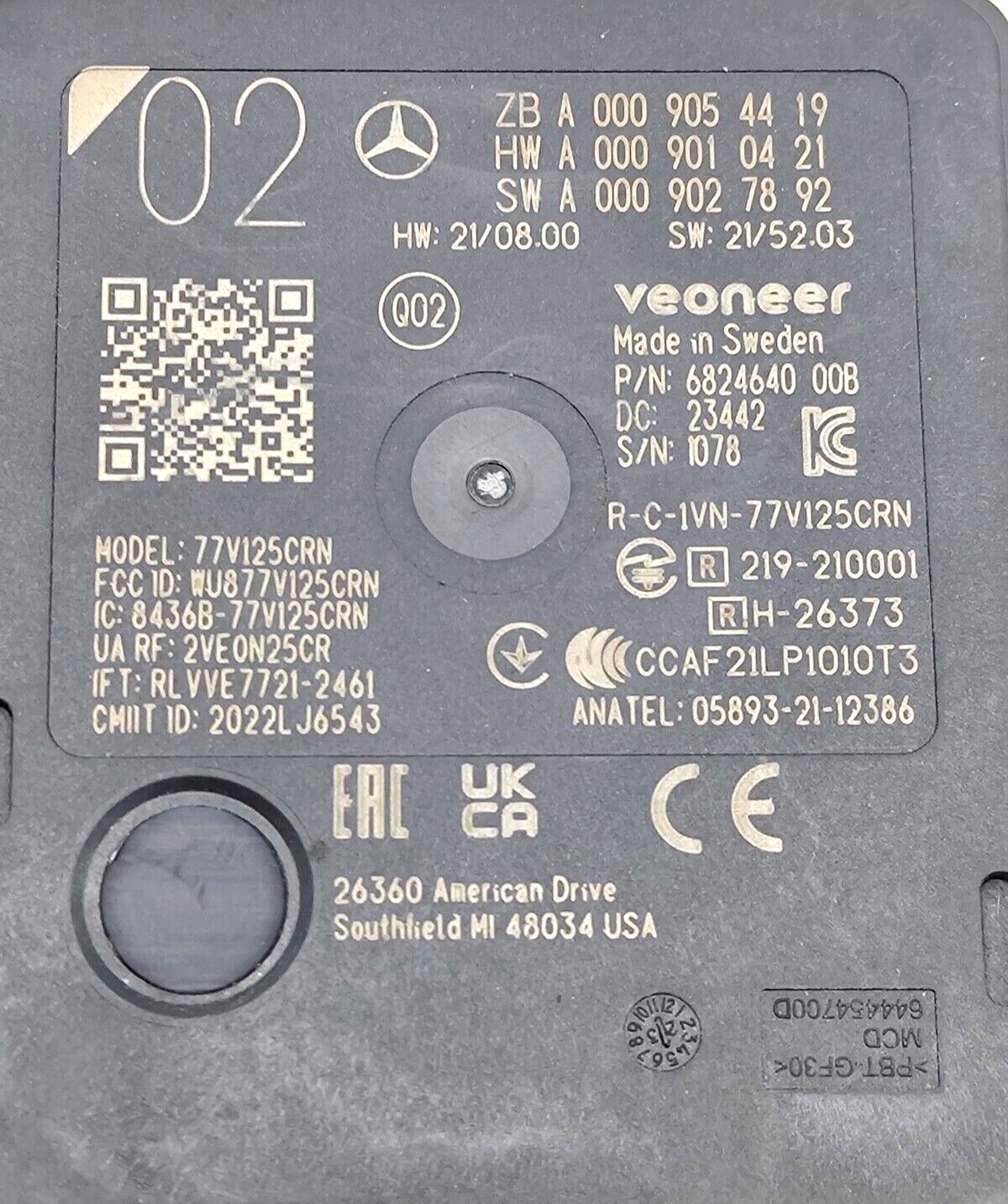 Czujnik Radarowy Martwego Pola Mercedes A0009054419 A0009058317 A0009001049 - obrazek 3