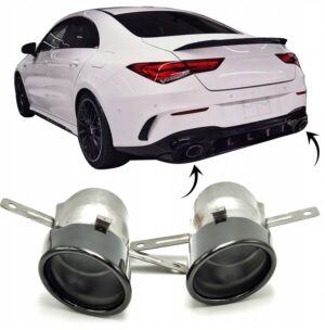 Końcówki Wydechu Tłumika Mercedes A35 AMG W177 CLA W118 C118 GLB 247 Czarne