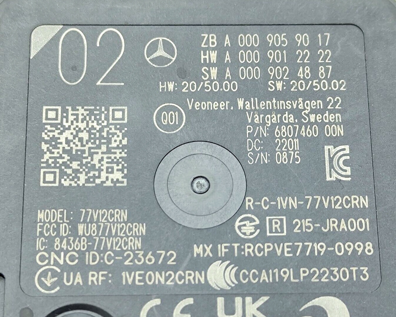 A.0009059017 RADAR SENSOR MERCEDES W206 S206 GLC W254 V254 C254 EQS V297 NOWY ORYGINAŁ