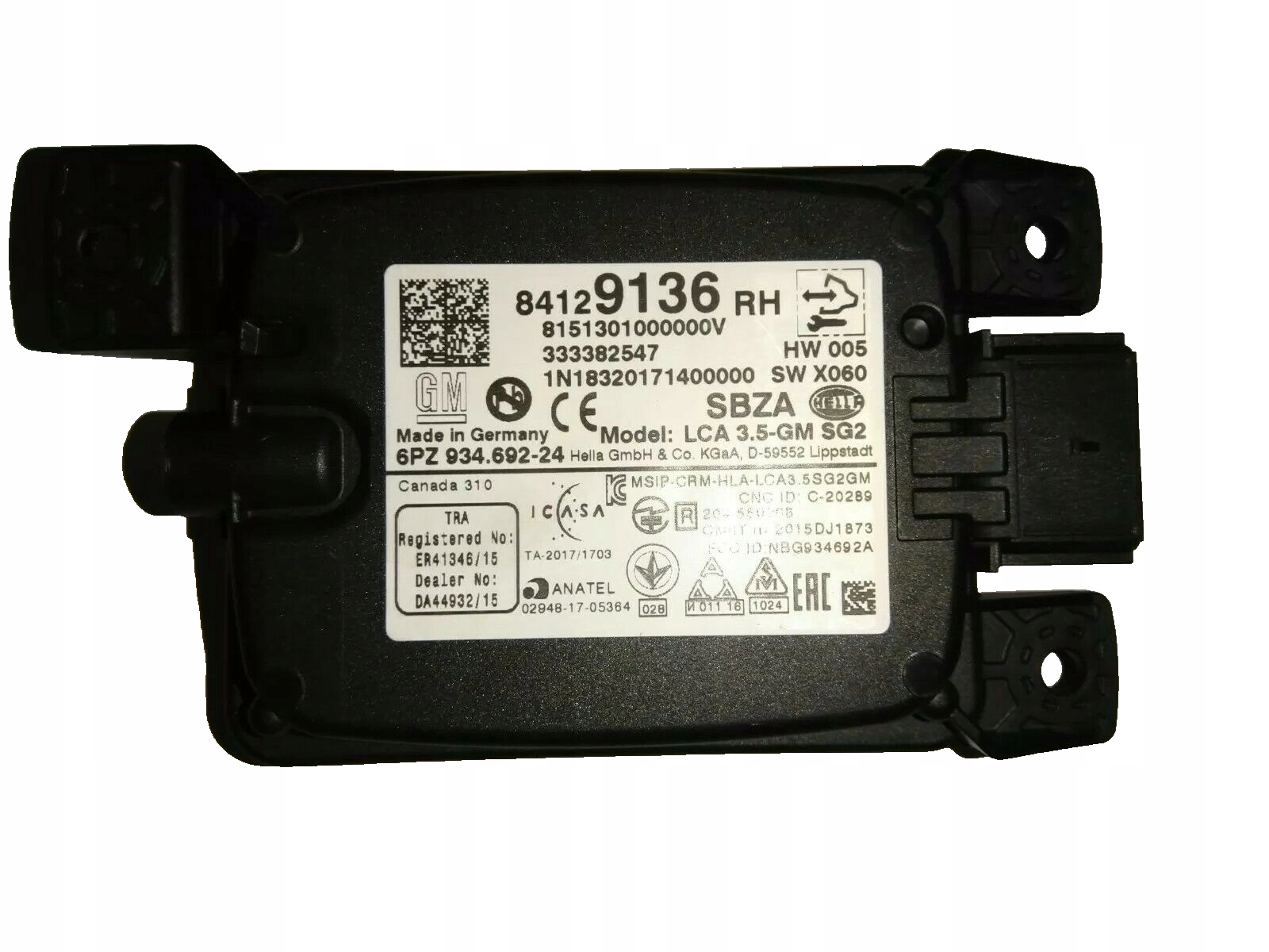 84129136 Opel RADAR SENSOR GM OPEL INSIGNIA B ASYSTENT ZMIANY PASA RUCHU 84129136 PRAWY