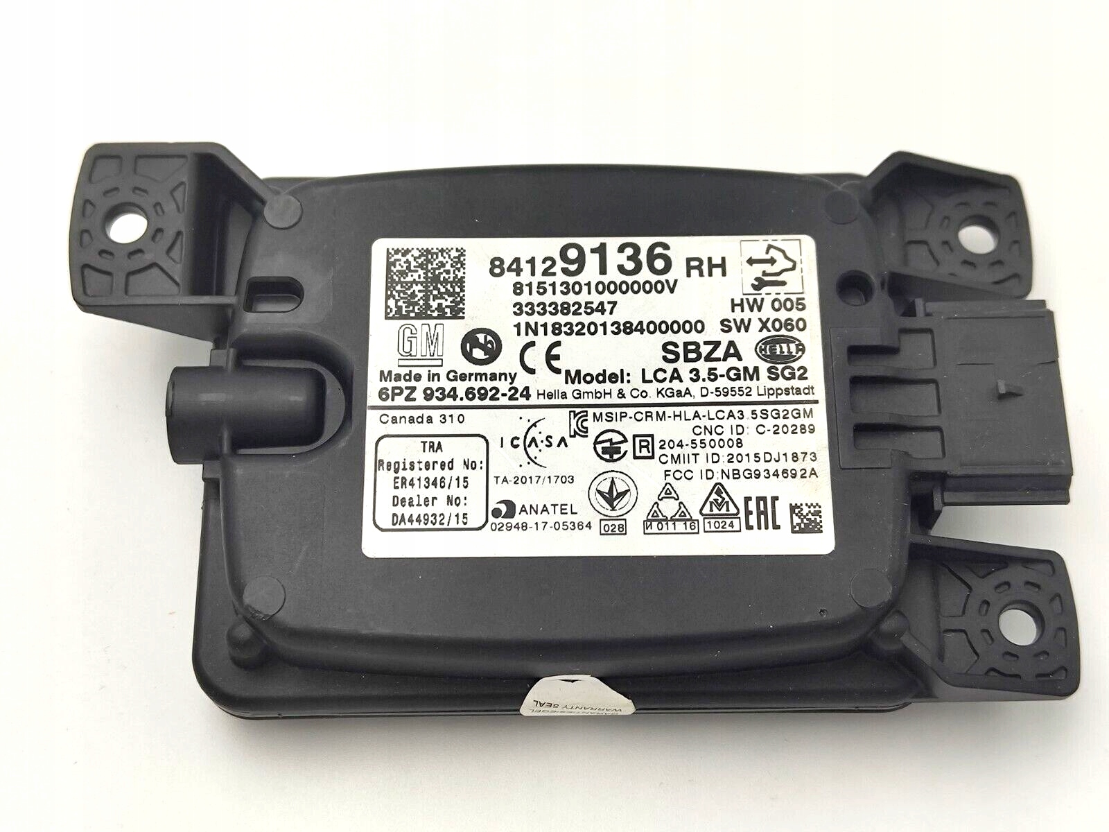 84186472 84129136 RADAR SENSOR GM OPEL INSIGNIA B ASYSTENT ZMIANY PASA RUCHU LEWY+PRAWY