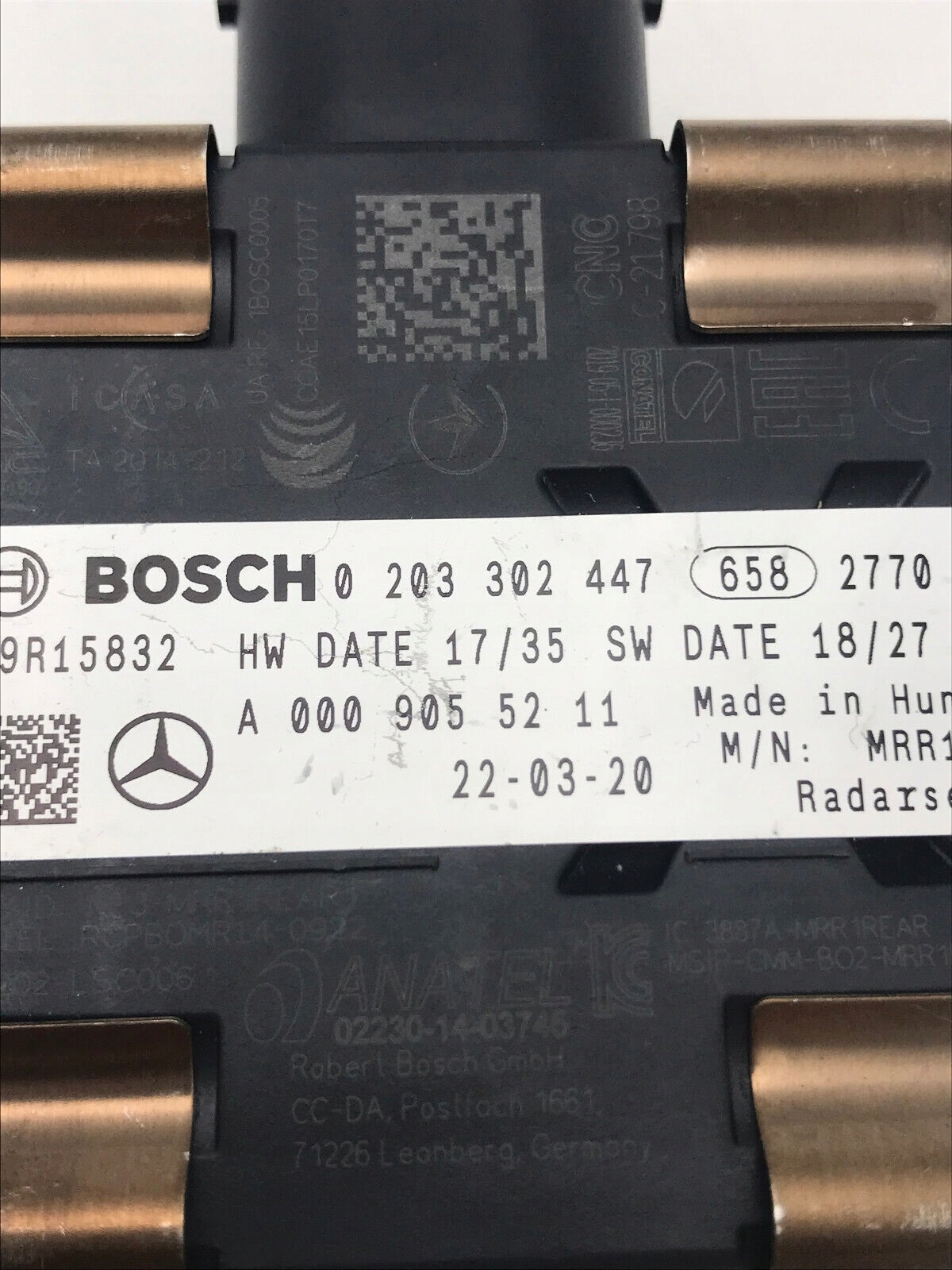 A.000.905.52.11 RADAR SENSOR DISTRONIC MERCEDES C-KLASA W205 GLC W253 LIFT GLA H247 GLB 247