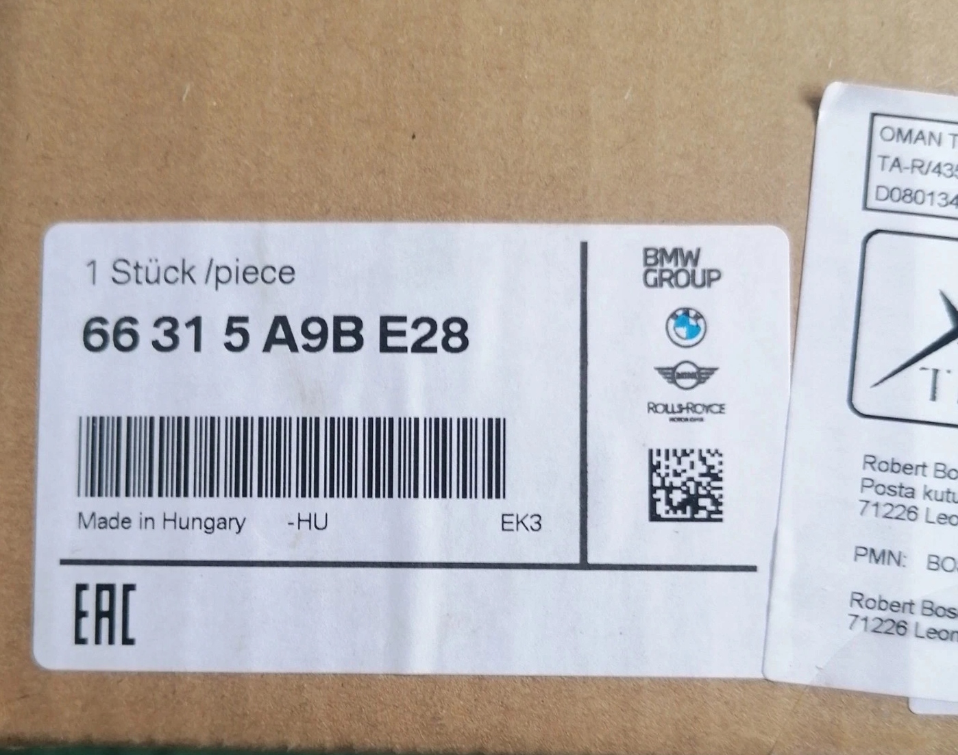 66315A9BE28 RADAR SENSOR ACC BMW 1 F40 2 F44 G42 M2 G87 3 G20 3 G20 G28 4 G22 G23 NOWY
